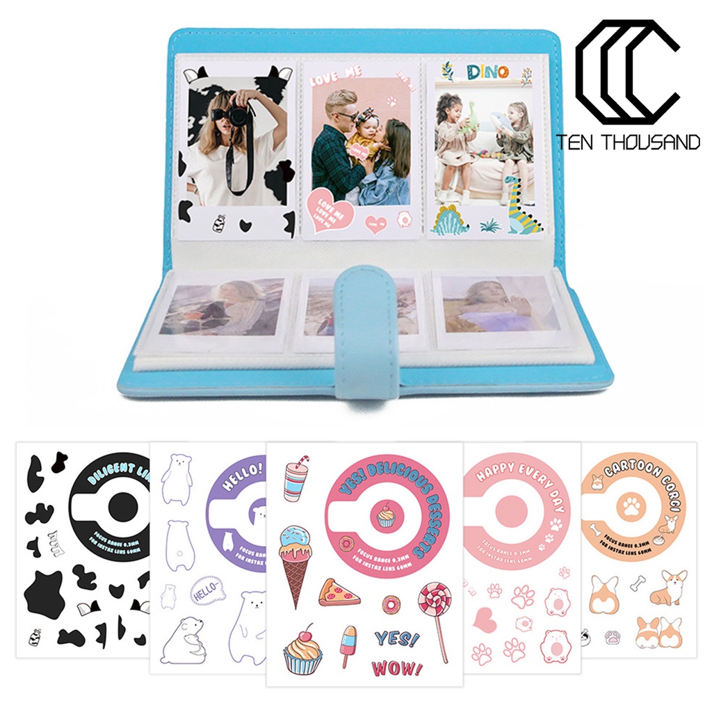 Set 5 miếng dán trang trí máy ảnh Fuji Instax Mini11 họa tiết hoạt hình