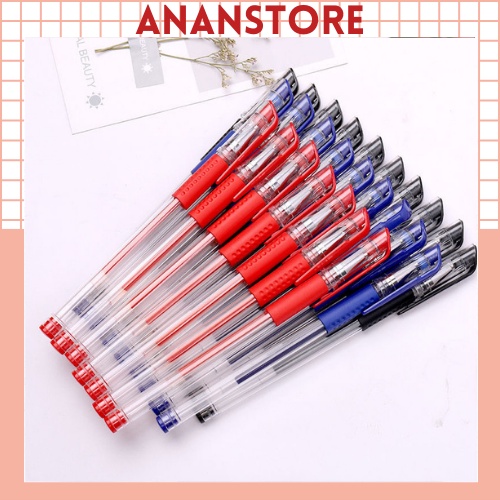 Bút Bi Nước Mực Gel Ngòi 0.5mm, Bút Viết Học Sinh Sinh Viên Văn Phòng ANANStore