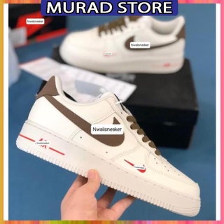 Giày Air Force 1 Low Premium White Brown - giày af1 vệt nâu trắng nam nữ hot trend 2022