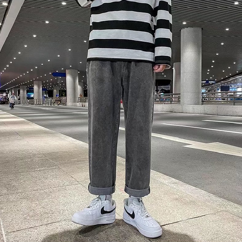 Quần Jean Dài Dáng Rộng Thoải Mái Phong Cách Hip Hop Đường Phố Cho Nam Cỡ S-3XL