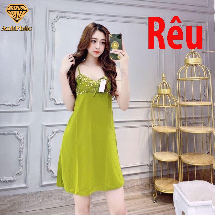 Đầm ngủ 2 dây thun lạnh mặc mát Anh Phúc + Đầm 2 Dây