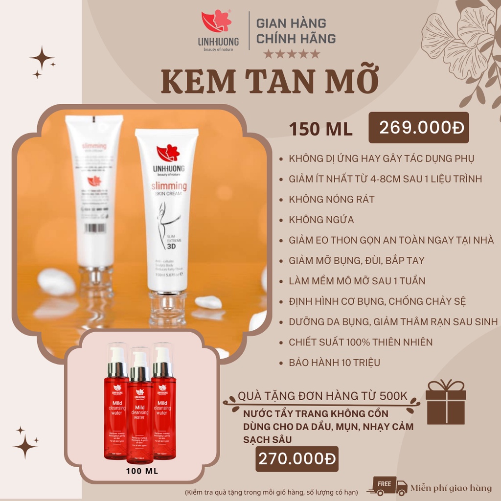 Kem tan mỡ Linh Hương - Slimming Skin Cream – Tan Mỡ Bụng, Đùi, Cánh Tay 150ml