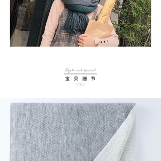 Khăn chất len cashmere 2 màu siêu mềm