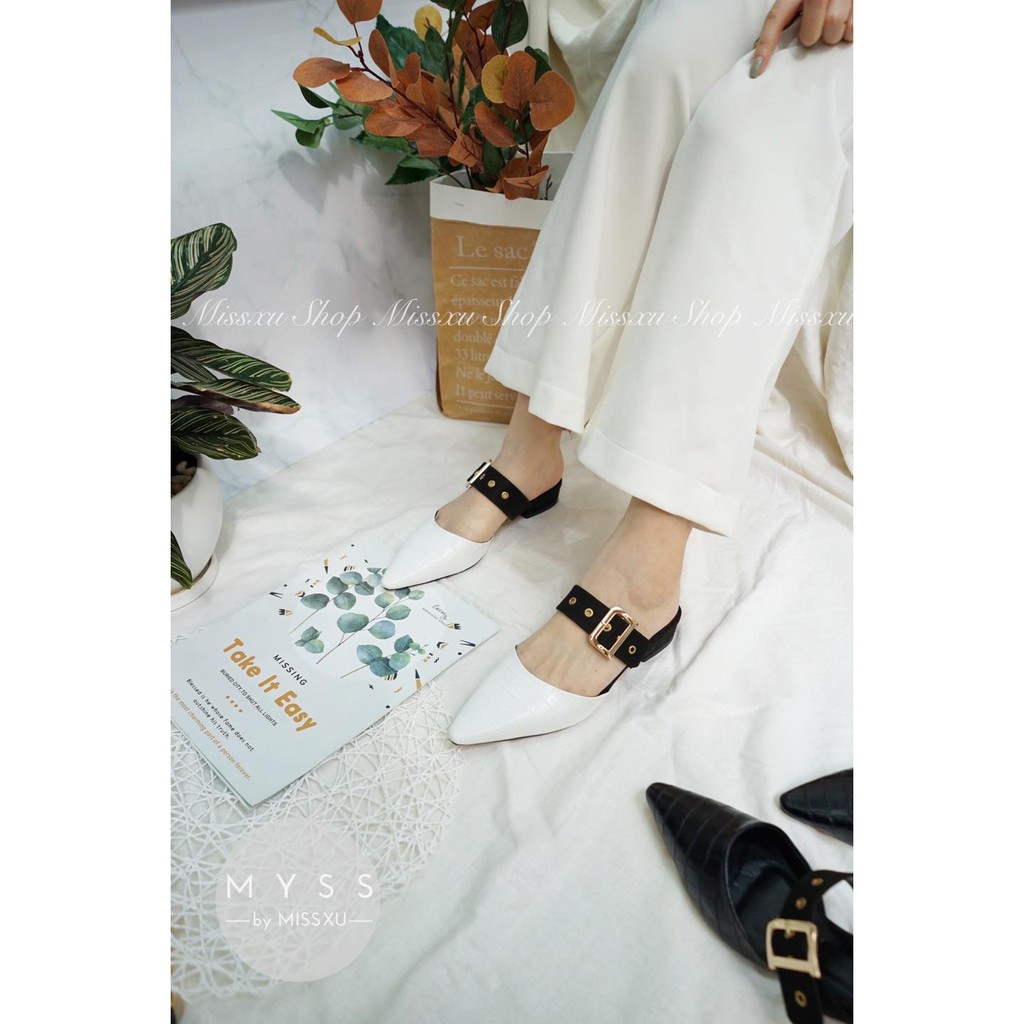 Giày sục nữ mũi nhọn cài khoen 2cm thời trang MYSS - SU50