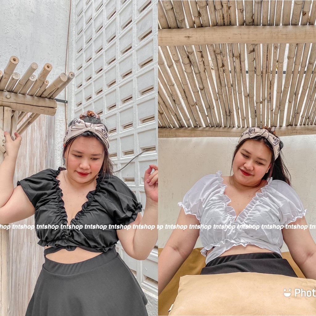 [Mã WASKT304 giảm 15% tối đa 30K đơn 99K] ÁO CROPTOP BUỘC CHÉO NGỰC SEXY - BIGSIZE 60-90KG - [ Ảnh thật 100%]