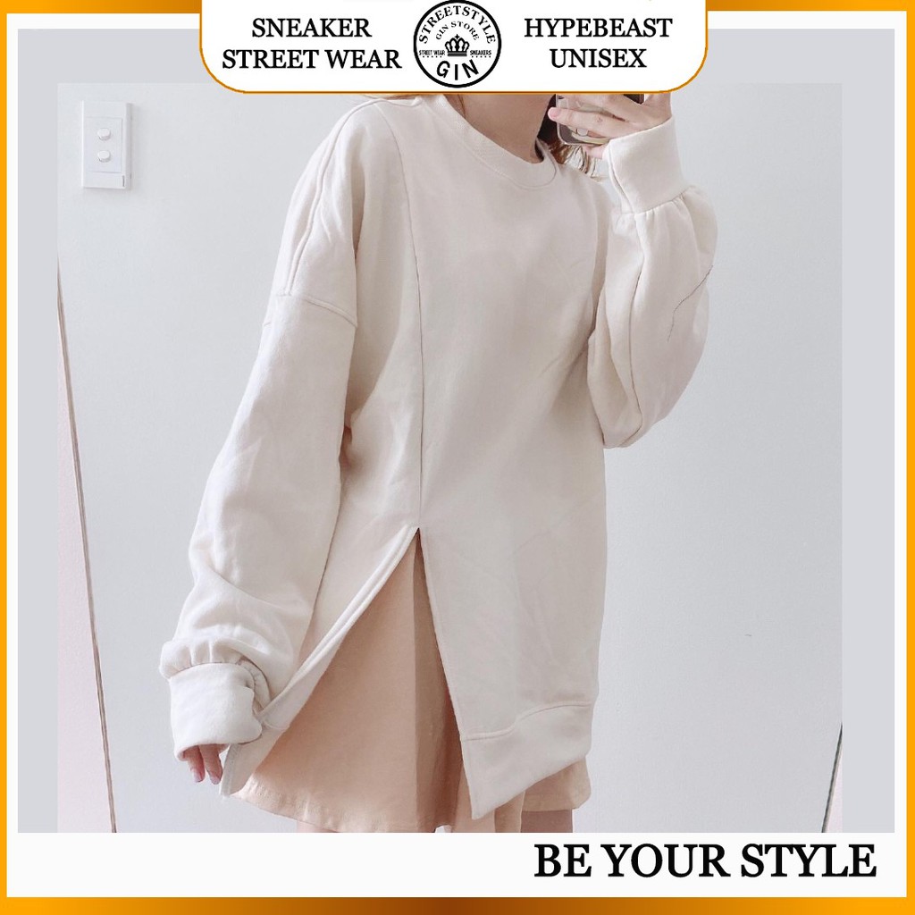 ÁO SWEATER NỈ XẺ TÀ UNISEX - GIN STORE