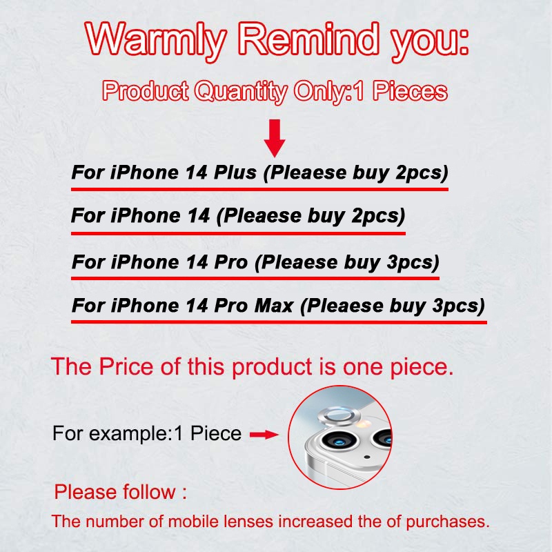 Kính Cường Lực Bảo Vệ Camera Cho iPhone 14 Pro Max / 14 Plus