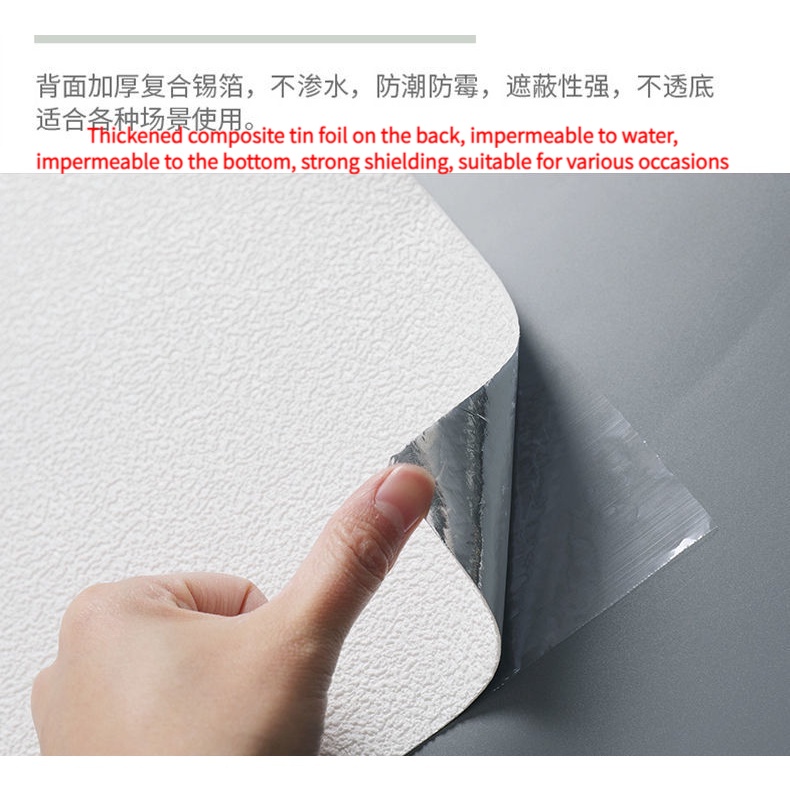 Miếng Dán Tường Bằng Xốp 3D Màu Trắng Trơn Tự Dính Chống Thấm Nước Chống Ẩm