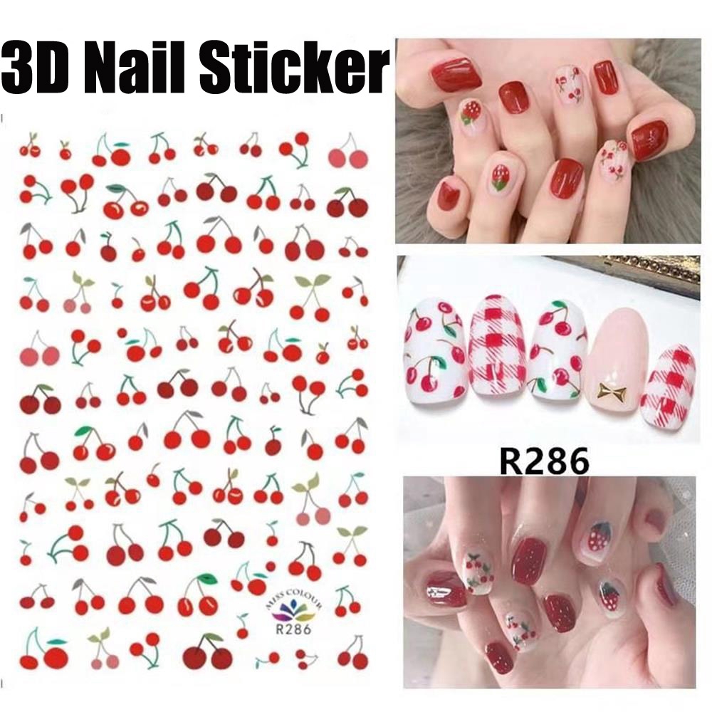 Sticker dán móng tay họa tiết cầu vồng trái cây xinh xắn