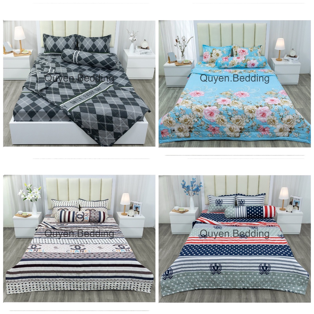 Bộ ga gối 4 món , ga trải giường giá rẻ , drap giường 4 món polly cotton nhiều hình đặc sắc đầy đủ kích thước