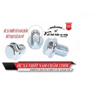 Ốc xả nhớt nam châm inox 12 cho mọi dòng xe