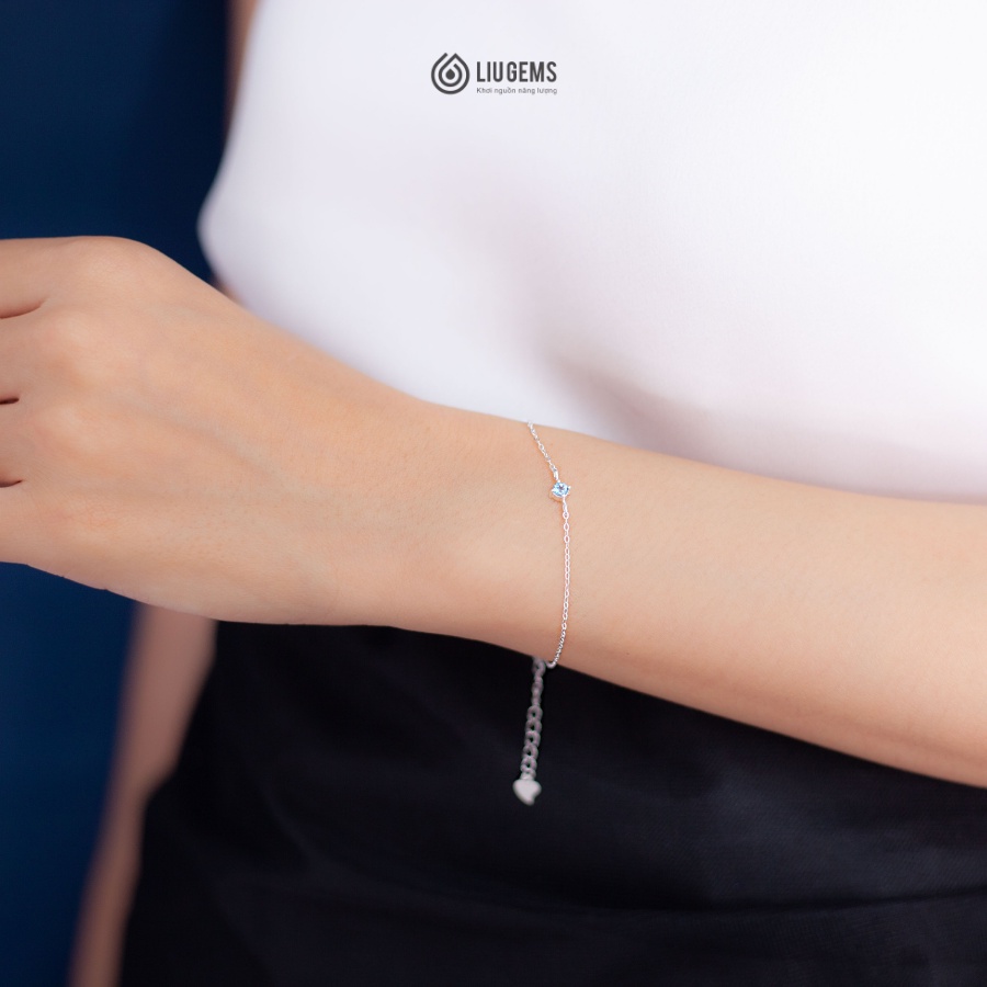 Lắc Tay Bạc 925 Nữ Liugems Size Mini Mix Đá Facet Mài Cắt Phong Thuỷ Tự Nhiên Handmade Quà Tặng Người Yêu