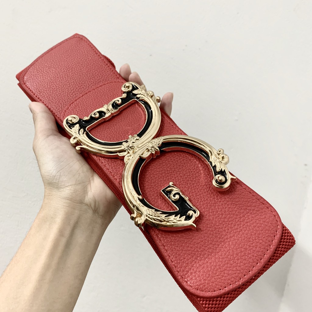 Đai váy HỌA TIẾT đen, kem, đỏ, nâu 7.5cm