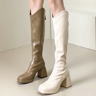 Boots cổ cao mũi vuông ulzzang