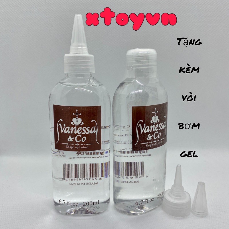 Gel Bôi Trơn Nhật Bản Trong Suốt Vanessa & Co 200ml tặng kèm vòi bơm gel tiện dụng