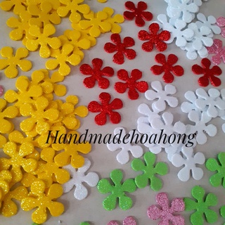 35 - 50 - 100 - 130 Hoa mai 4.8cm, 3.5cm, 2.3cm, 1.5CM bằng giấy xốp kim tuyến/ xốp nhũ kim tuyến