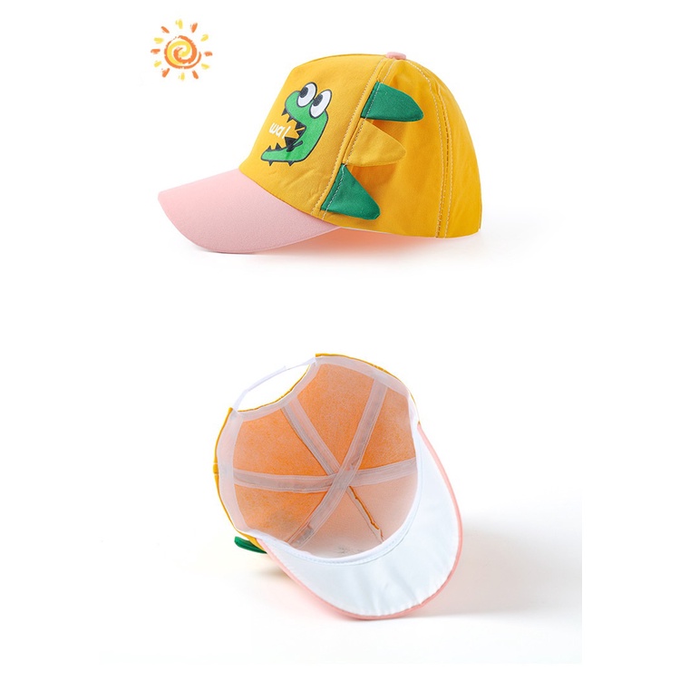 Mũ lưỡi trai hình khủng long nhiều màu cho bé trai bé gái 1-4 tuổi (mẫu mới)- MU34