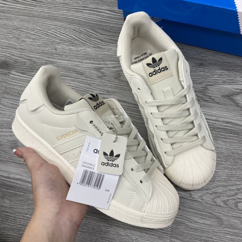 Giày Superstar Mũi Sò Kem HOT HIT - Ảnh thật video tự quay