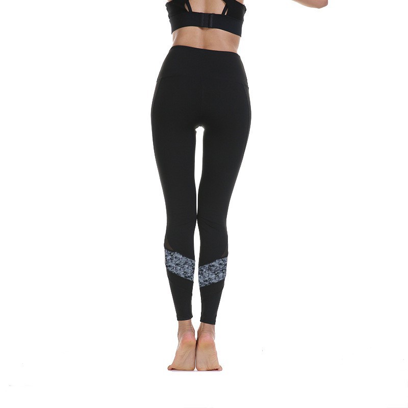 Quần Tập Gym Nữ MADELA Co Giãn phối lưới và họa tiết 2 bên -Mã Q1007