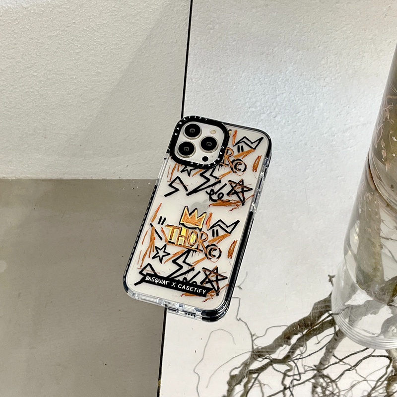 Ốp điện thoại TPU dẻo họa tiết hoạt hình Basquiat thích hợp cho iPhone 7 8 Plus X XS XR 11 12 13 Pro Max SE 2020