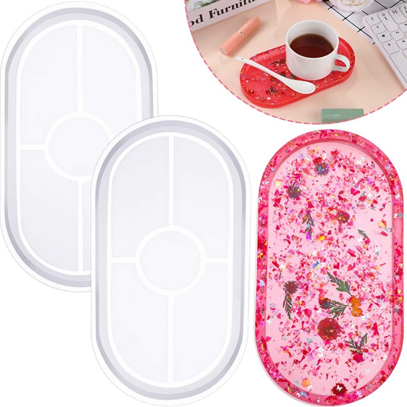 Khuôn Silicone Làm Giá Đỡ Ly Cốc Hình Oval Tiện Dụng DIY