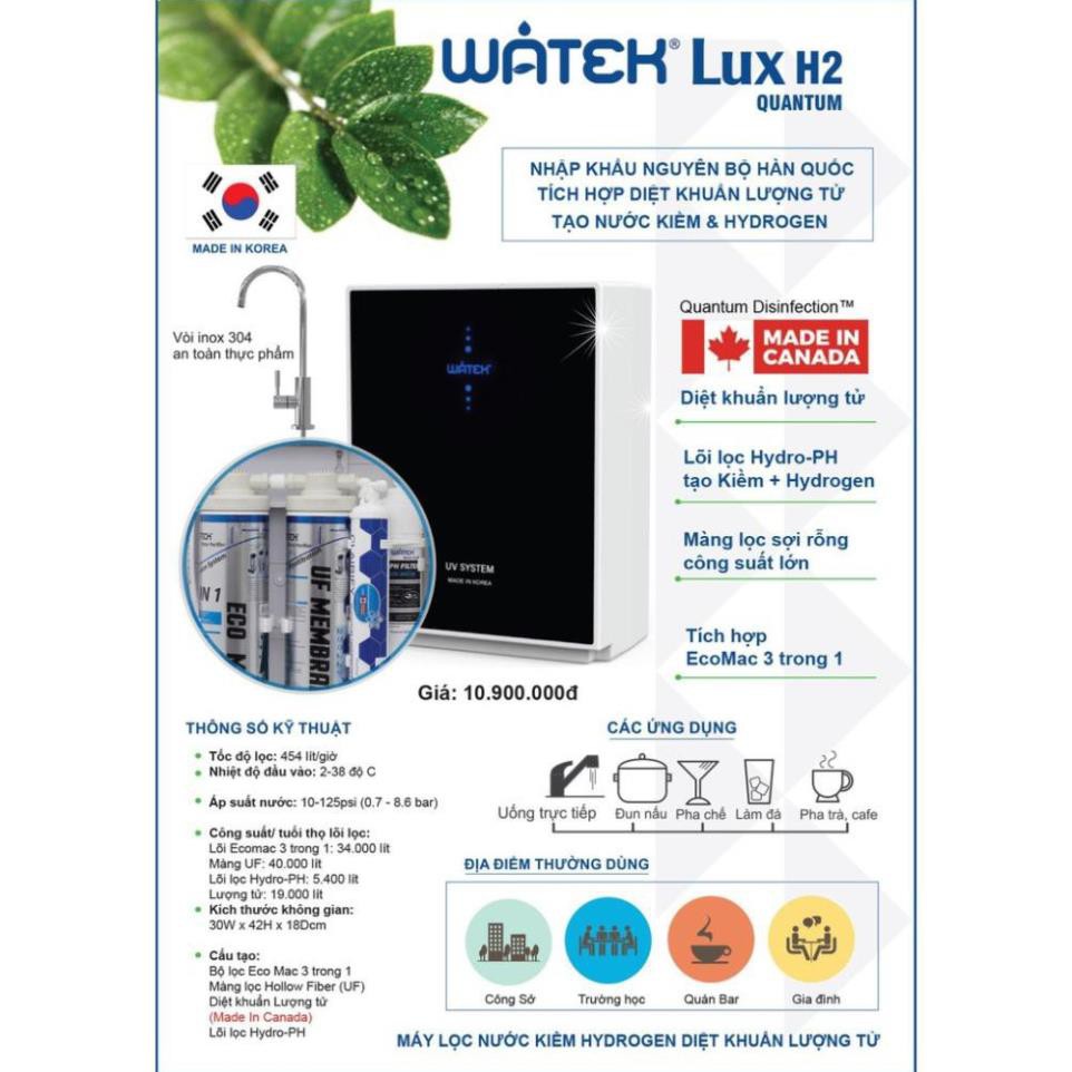 [Máy lọc nước Watek LUX+ Quantum] - Công Nghệ UF Nano - Diệt Khuẩn Lượng Tử - Tạo Hydrogen Kiềm - Thế Giới Lọc Nước