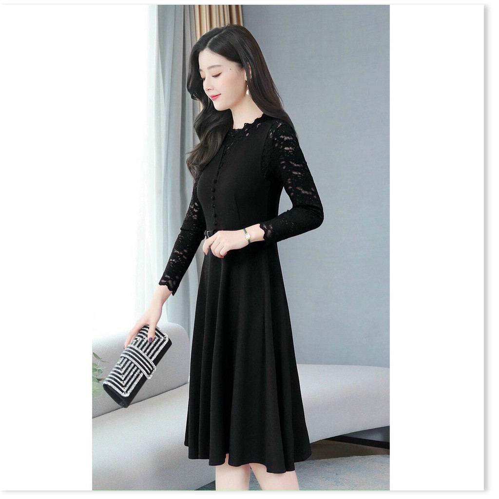 Đầm poly 2 da phối voan nữ siêu xinh cho các chị em KOKO MI STORE