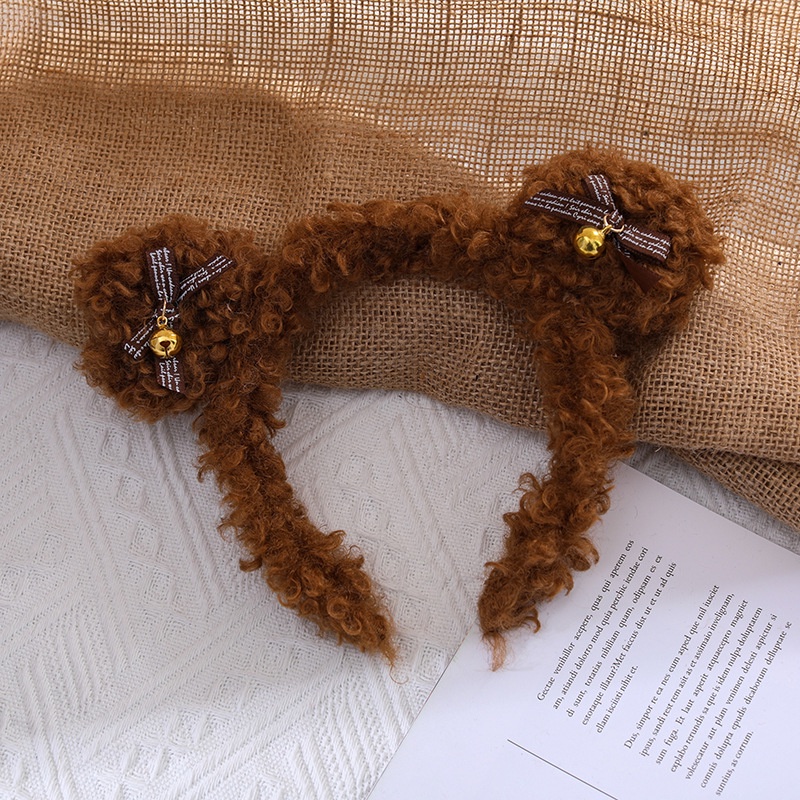 Băng Đô Cài Tóc Rửa Mặt Hình Tai Gấu Siêu Dễ Thương Chống Rơi/Chống Trượt Có Chuông Siêu Đáng Yêu