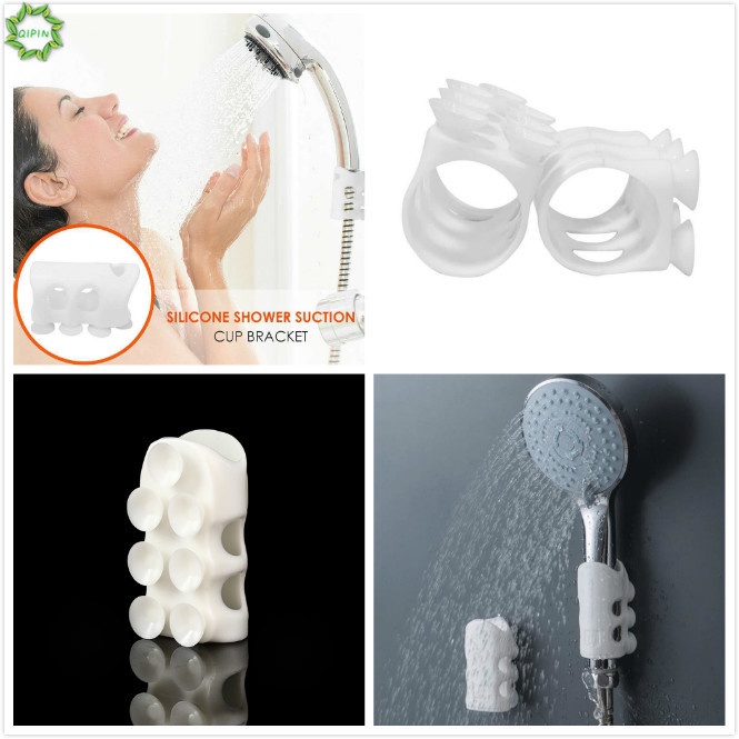 1 Giá Đỡ Vòi Hoa Sen Bằng Silicone Màu Trắng Có Giác Hút Cố Định