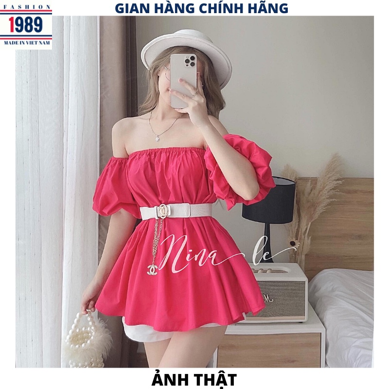 Áo trễ vai tay bồng hàn quốc kiểu dáng ulzzang vintage nhiều mầu form rộng dấu quần cực xinh dễ thương dự tiệc -PHƯƠ1989