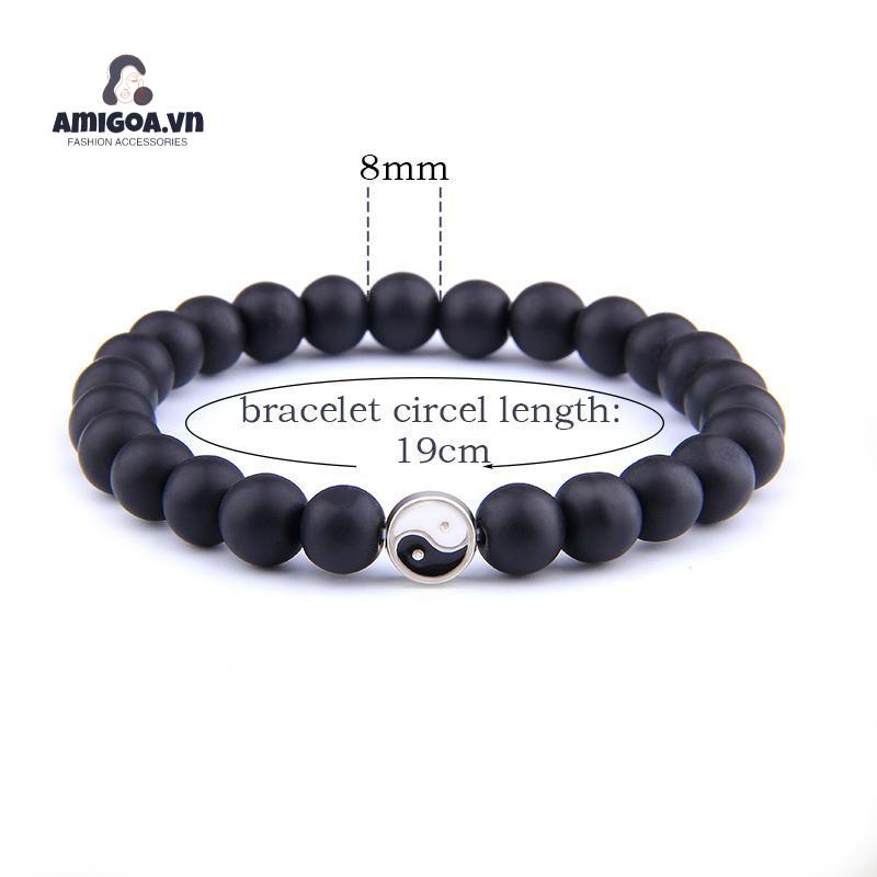 Vòng Tay Chuỗi Hạt Mặt Hình Âm Dương Thời Trang Cho Nam