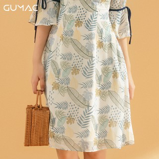 Đầm hoa cổ thuyền DA741 GUMAC