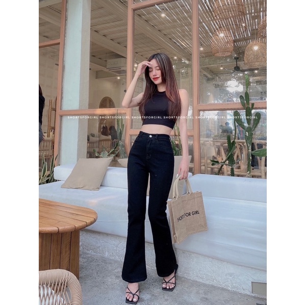 Quần Jean Ống Loe Lưng Cao Co Giãn [ẢNH THẬT- MẪU CẦM TÚI IN TÊN SHOP ] CÓ VIDEO | BigBuy360 - bigbuy360.vn