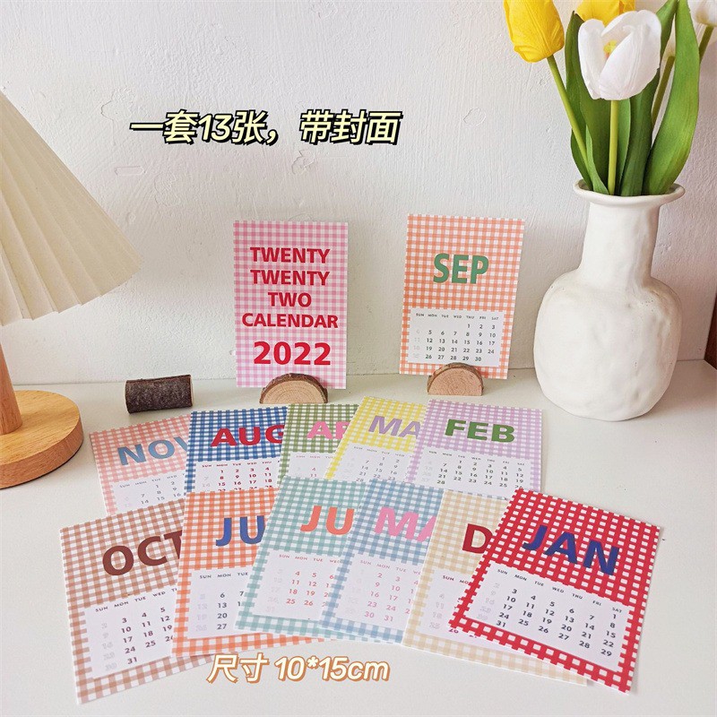 Lịch decor 2022 THINGS DECOR lịch bàn mini set postcard bưu thiếp card tranh giấy treo phòng bàn học