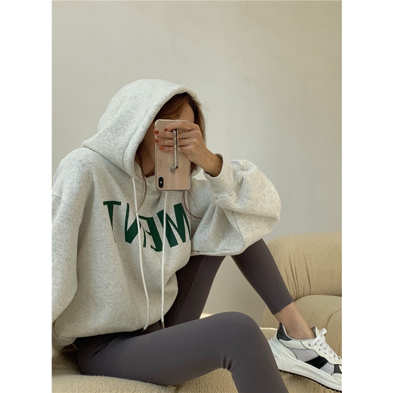 Áo Hoodie Tay Dài Dáng Rộng In Chữ Kiểu Retro Hàn Quốc Thời Trang Dành Cho Nữ Xiaozhainv | BigBuy360 - bigbuy360.vn