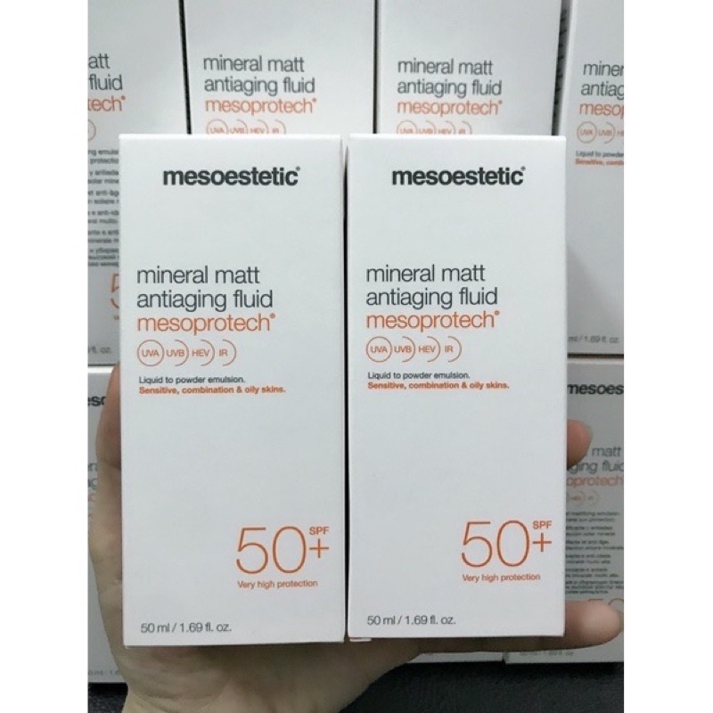 Kem chống nắng Mesoestetic Mineral Matt Antiaging Fluid Mesoprotech SPF 50+ (50ml)