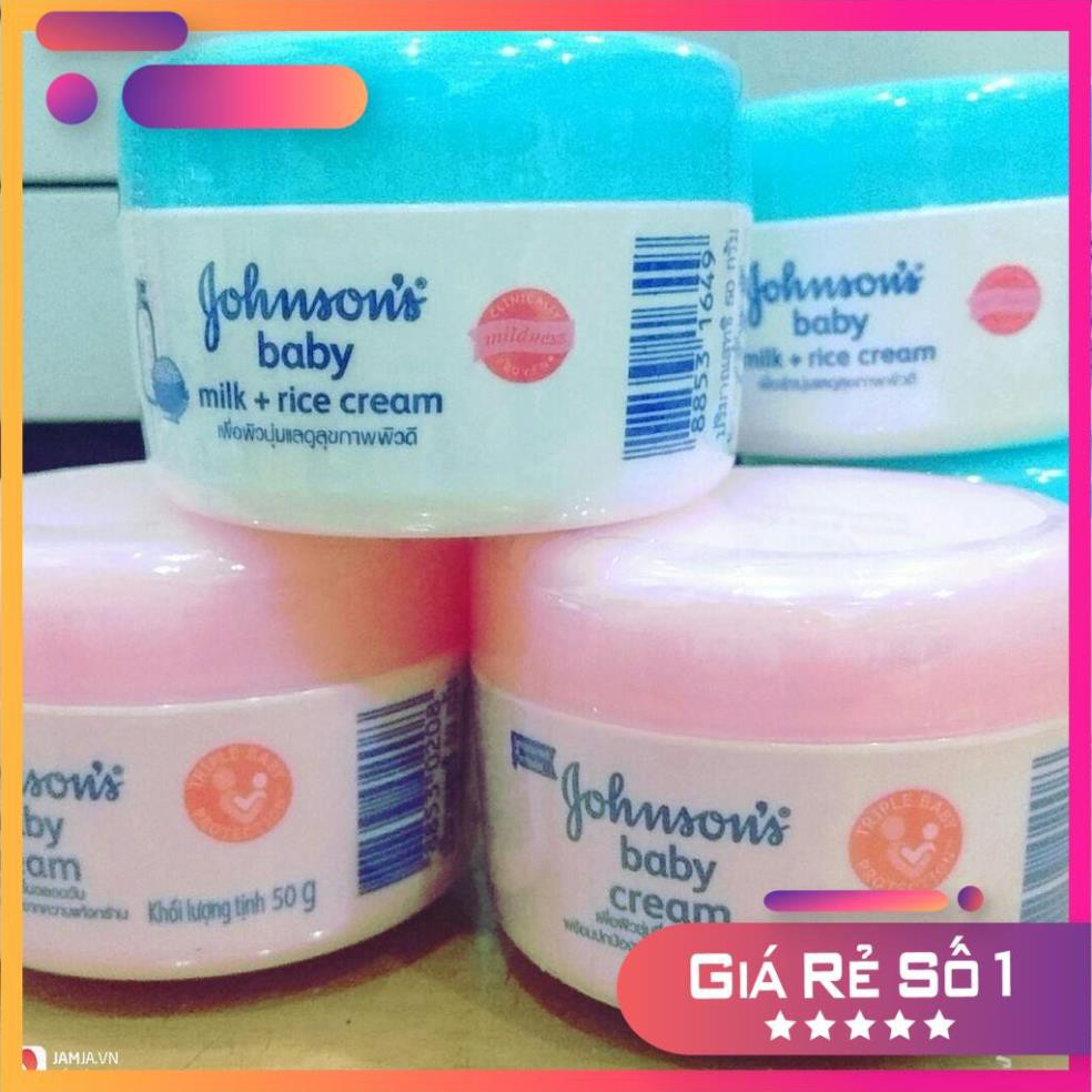 Kem Dưỡng Da Johnson’s Baby Milk Cream Nắp Xanh 50g chính hãng cty nhập khẩu