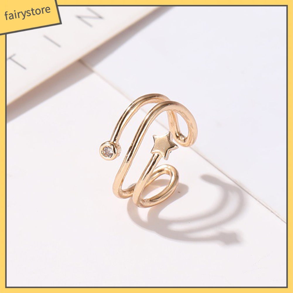 Khuyên Vành Tai Hình Ngôi Sao Đính Đá Thời Trang Cho Nữ