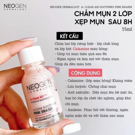 Dung Dịch Chấm Mụn Neogen Dermalogy A-Clear Soothing Pink Eraser 15ml