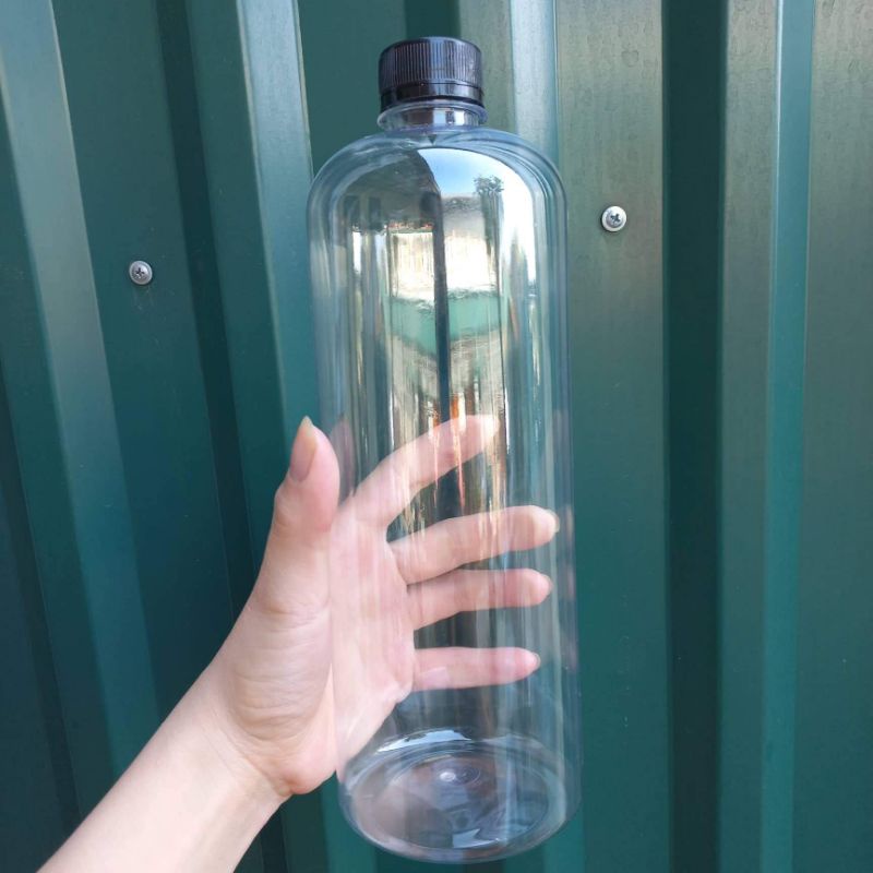 chai nhưa đựng trà sữa 1000ml kèm nắp đen nắp trắng