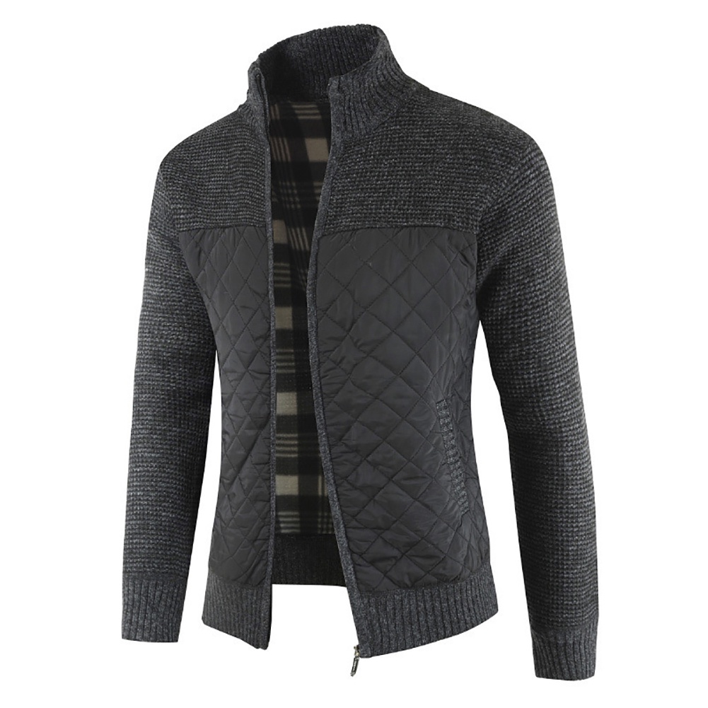 Áo khoác cardigan dệt kim phối túi khoá kéo thời trang cho nam
