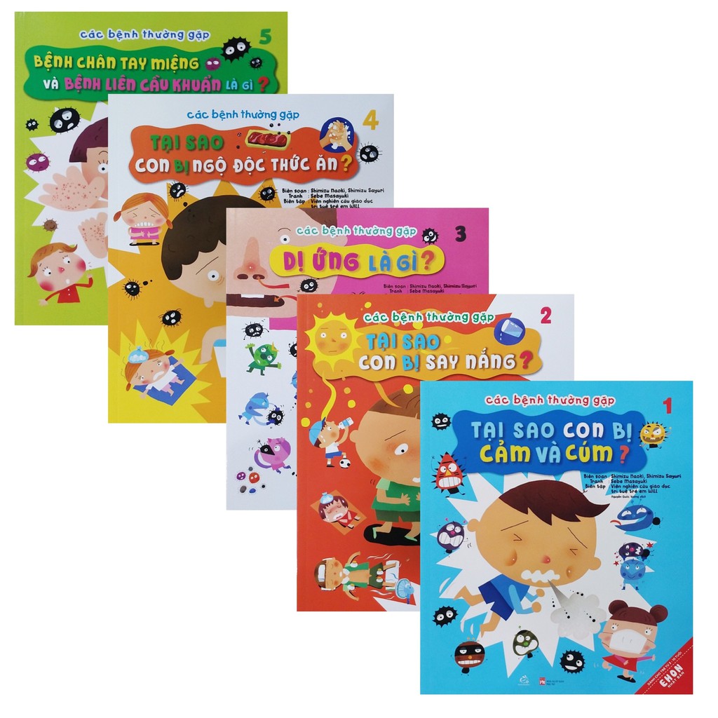 Sách ehon - Các bệnh thường gặp ( 5 cuốn )
