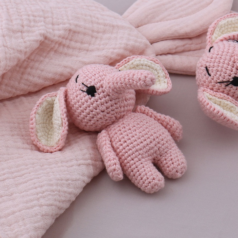 Đồ Chơi Lục Lạc Hình Động Vật Bằng Cotton Đan Móc Dễ Thương Cho Bé Sơ Sinh Mọc Răng