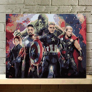 Tranh sơn dầu tự tô màu số hoá siêu anh hùng Marvel