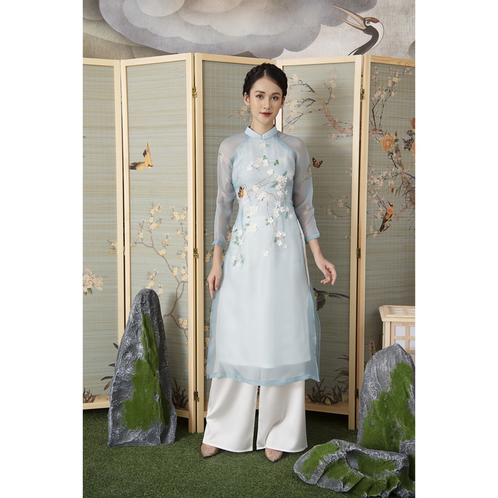 Áo dài nữ đẹp 🎀FREESHIP🎀 Áo dài voan thêu hoa sang trọng [ao dai nhung] | BigBuy360 - bigbuy360.vn