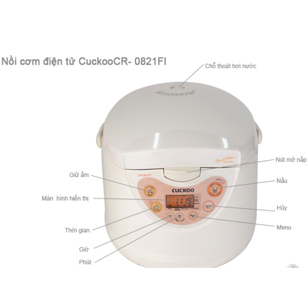 Nồi cơm điện Cuckoo CR- 0821FI 1.5 lít điện tử