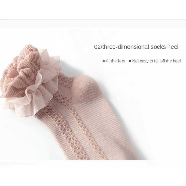 Vớ Cotton Phối Ren Nhún Bèo Dễ Thương Dành Cho Bé Gái 1-12 Tuổi