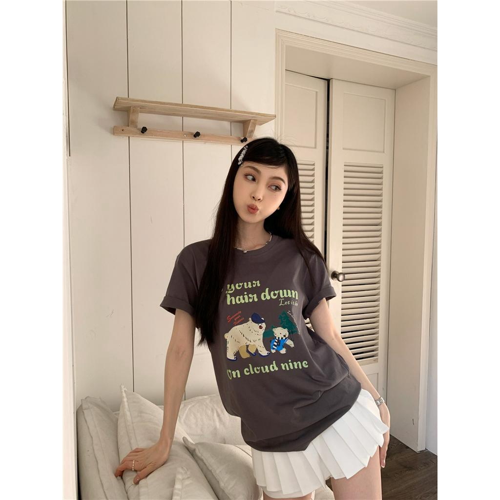 61660 Áo Thun Nữ Cổ Tròn In Hình