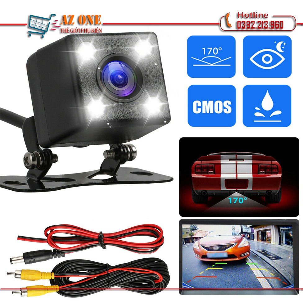 Camera Lùi Dành Cho Ô Tô Chống Nước 4 LED