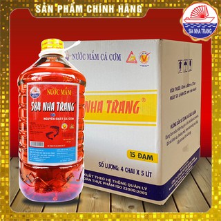 Thùng 4 Chai 5 Lít Nước mắm Cá cơm, 15 độ đạm - 584 Nha Trang, Nước mắm Truyền Thống, Date mới nhất